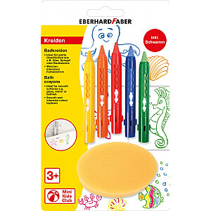 Масляная пастель EberhardFaber, игры для ванны, 5 цветов + губка