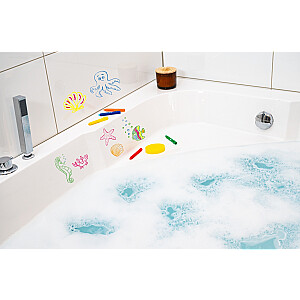 Масляная пастель EberhardFaber, игры для ванны, 5 цветов + губка