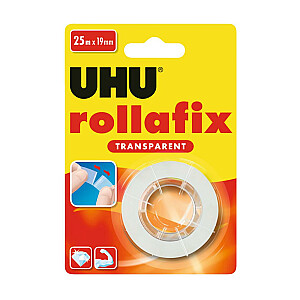 Lipni juosta UHU Rollafix, 19mmx25m, skaidri