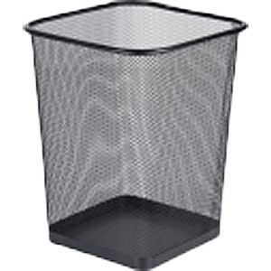 Atliekų konteineris deVENTE, kvadratinis 22x16,5x27,5cm, perforuotas metalas, juodas