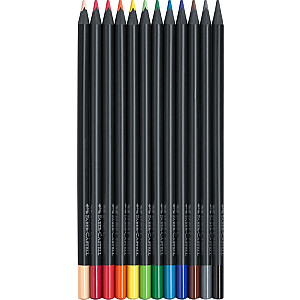 Spalvoti pieštukai Faber-Castell, Black Edition, 12 spalvų