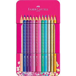 Spalvoti pieštukai Faber-Castell Sparkle, 12 spalvų