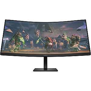 „HP OMEN by HP 34c“ kompiuterio monitorius 86,4 cm (34 colių), 3440 x 1440 pikselių, platus „Quad HD“, LED, juodas