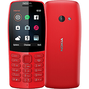 Nokia 210 Red, 2,4 дюйма, TFT, 240 x 320 пикселей, 16 МБ, Dual SIM, Bluetooth, 3.0, версия USB, microUSB, Основная камера 0,3 МП, 1020 мАч
