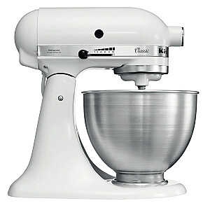 KitchenAid 5K45SSEWH Настольный миксер 275 Вт Металлик, Белый