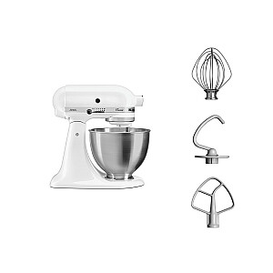 KitchenAid 5K45SSEWH Настольный миксер 275 Вт Металлик, Белый