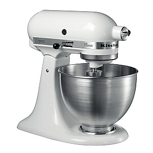 KitchenAid 5K45SSEWH Настольный миксер 275 Вт Металлик, Белый