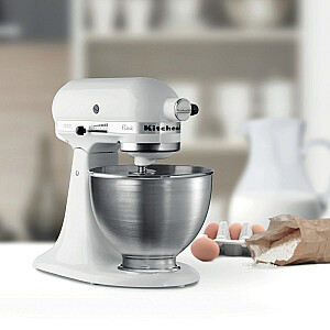 KitchenAid 5K45SSEWH Настольный миксер 275 Вт Металлик, Белый