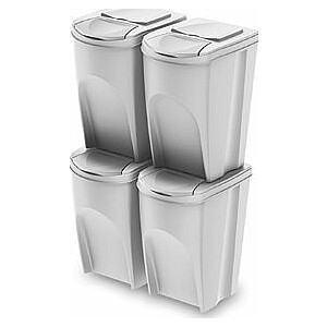 Atliekų konteineris Prosperplast SORTIBOX Atliekų konteineris 4 x 35l - pilkas