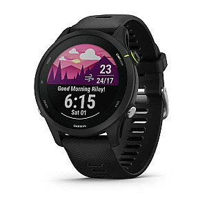 Garmin Forerunner 255 Музыка 3,3 см (1,3 дюйма) MIP 46 мм Цифровой 260 x 260 пикселей Сенсорный экран Черный Wi-Fi GPS (спутник)