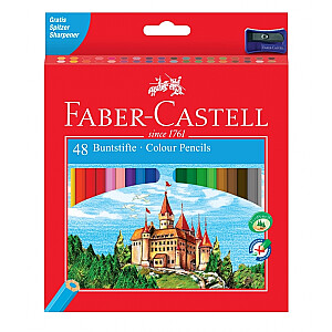 Spalvoti pieštukai Faber-Castell Castle, 48 spalvos