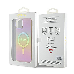 Guess GUHMP15SHITSP iPhone 15 6.1" różowy|pink hardcase IML Iridescent MagSafe