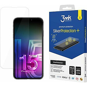 3MK 3MK Silver Protect+ iPhone 15 Pro 6,1 colio antimikrobinė šlapio montavimo plėvelė