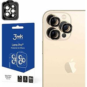 3MK 3MK Lens Protection Pro iPhone 15 Pro Max 6.7" tamsaus aukso Fotoaparato objektyvo apsauga su tvirtinimo rėmeliu 1 vnt.
