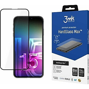 3MK 3MK HardGlass Max iPhone 15 Pro 6,1 colio juodas/juodas, viso ekrano stiklas