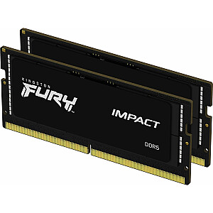 „Kingston Fury Impact“ nešiojamojo kompiuterio atmintis SODIMM DDR5 64 GB 5600 MHz CL40 (KF556S40IBK2-64)