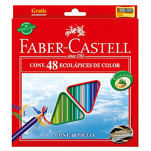 Карандаши цветные Faber-Castell Eco, 48 цветов + точилка