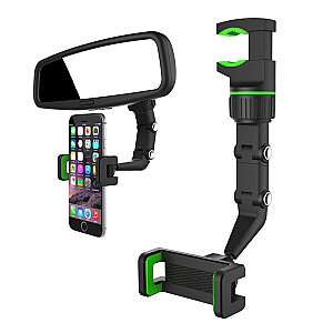 GoodBuy reguliuojamas automobilio galinio vaizdo veidrodžio laikiklis išmaniajam telefonui žalias