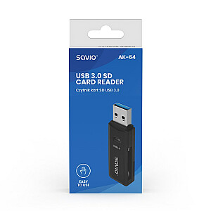 Kortelių skaitytuvas SAVIO SD, USB 3.0, AK-64