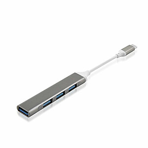 Mini adapteris Goodbuy (dalytuvas) USB-C (Type-C) iki 4 x USB 3.0 sidabro