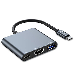 Tech - Protect V1 USB-C kelių prievadų adapteris | USB 3.0 | HDMI | USB-C | juodas