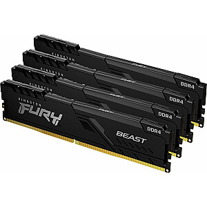 Память Kingston Fury Beast, DDR4, 64 ГБ, 3200 МГц, CL16 (KF432C16BBK4/64)