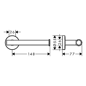 Prie sienos montuojamas tualetinio popieriaus laikiklis Hansgrohe Logis Universal 41726000