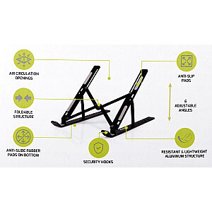Port Designs 901107 nešiojamojo kompiuterio stovas 39,6 cm (15,6 colio) juodas