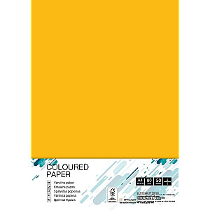 Цветная бумага Колледж, А4, 80г, SY40, солнечный желтый, 50 листов