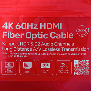 KABELIS UNITEK OPTIC HDMI HDMI 2.0 AOC 4K 60HZ 20M