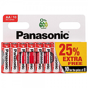 Элементы Panasonic Red Zinc, R03RZ AA, 10 шт.