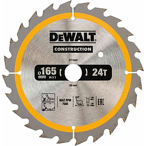 Diskinis pjūklas Dewalt 165x20mm, 24 dantys (DT1949-QZ)