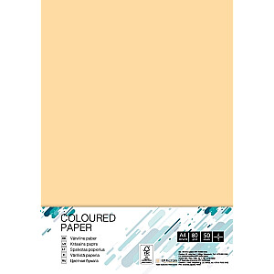 Spalvotas popierius College, A4, 80g, CH32, geltonai kreminės spalvos, 50 lapų