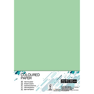 Цветная бумага Колледж, А4, 80г, MR28, средний зеленый, 50 листов