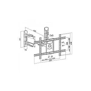 32–70 colių LED/LCD televizoriaus laikiklis, 45 kg, AR-85, reguliuojamas vertikaliai / horizontaliai, 622 mm kampas