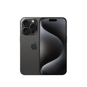 Apple iPhone 15 Pro, 15,5 cm (6,1 colio), dvi SIM kortelės, iOS 17, 5G, USB Type-C, 128 GB, titanas, juodas