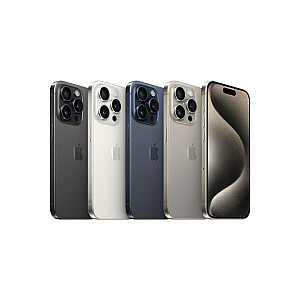 Apple iPhone 15 Pro, 15,5 cm (6,1 colio), dvi SIM kortelės, iOS 17, 5G, USB Type-C, 128 GB, titanas, baltas
