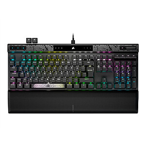 CORSAIR K70 MAX RGB mechaninė žaidimų klaviatūra, MGX jungiklis, NA išdėstymas, laidinis, juodas