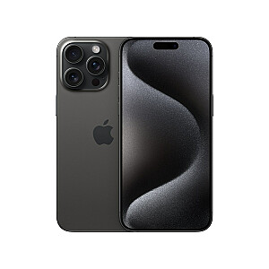 Apple iPhone 15 Pro Max, 17 см (6,7 дюйма), две SIM-карты, iOS 17, 5G, USB Type-C, 256 ГБ, титановый, черный