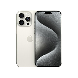 Apple iPhone 15 Pro Max, 17 cm (6,7 colio), dvi SIM kortelės, iOS 17, 5G, USB Type-C, 256 GB, titanas, balta