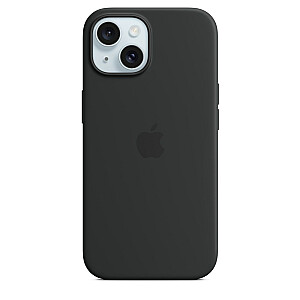 MagSafe silikoninis dėklas Apple iPhone 15 - juodas
