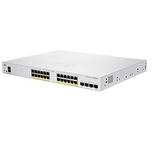 Cisco CBS350-24P-4X-EU tinklo jungiklis valdomas Gigabit Ethernet L2/L3 (10/100/1000), sidabrinis