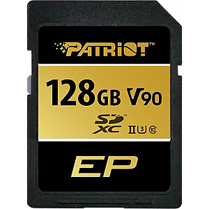 „Patriot EP SDXC“ kortelė 128 GB, 10 klasės UHS-II U3 V90 (PEF128GEP92SDX)