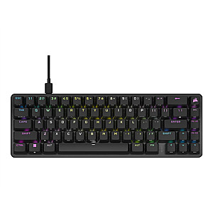 CORSAIR K65 PRO MINI RGB mechaninė žaidimų klaviatūra, OPX jungiklis, NA išdėstymas, laidinis, juodas