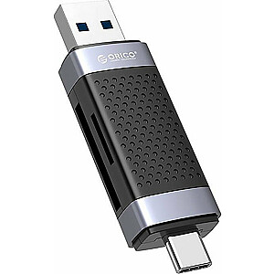 Orico kortelių skaitytuvas Orico CD2D-AC2-BK-EP TF/SD kortelių skaitytuvas, USB + USB-C (juodas)