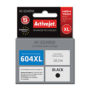 Rašalas Activejet AE-604BNX spausdintuvui Epson (pakeitimas Epson 604XL C13T10H14010) - 500 puslapių; 18,2 ml; Aukščiausias; juodas