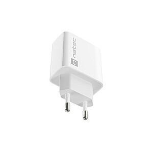 NATEC USB ĮKROVIKLIS RIBERA USB-A+USB-C 20 W PD WHITE