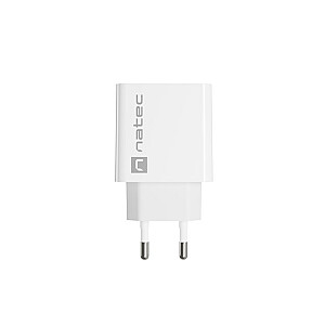 NATEC USB ĮKROVIKLIS RIBERA USB-A+USB-C 20 W PD WHITE