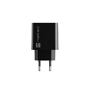 USB Įkroviklis NATEC RIBERA USB-A+USB-C 20 W PD BLACK