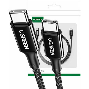 USB kabelis Ugreen USB-C į USB-C, juodas (20478)